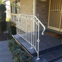 White Outdoor Wrought Iron Balustrade